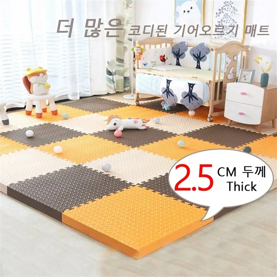 2.5CM Thick 30×30 Solid Color Baby Children's Room Game Mat Carpet Playing Activity Gym Mat Puzzle Environmental Protection Mat 2