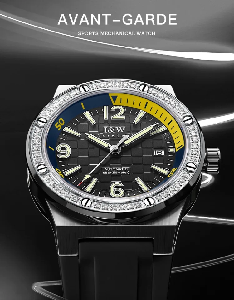 CARNIVAL Orologi da polso meccanici in zaffiro di alta qualità con movimento MIYOTA Orologi automatici per uomo in acciaio inossidabile Montres Hommes_voghion.com