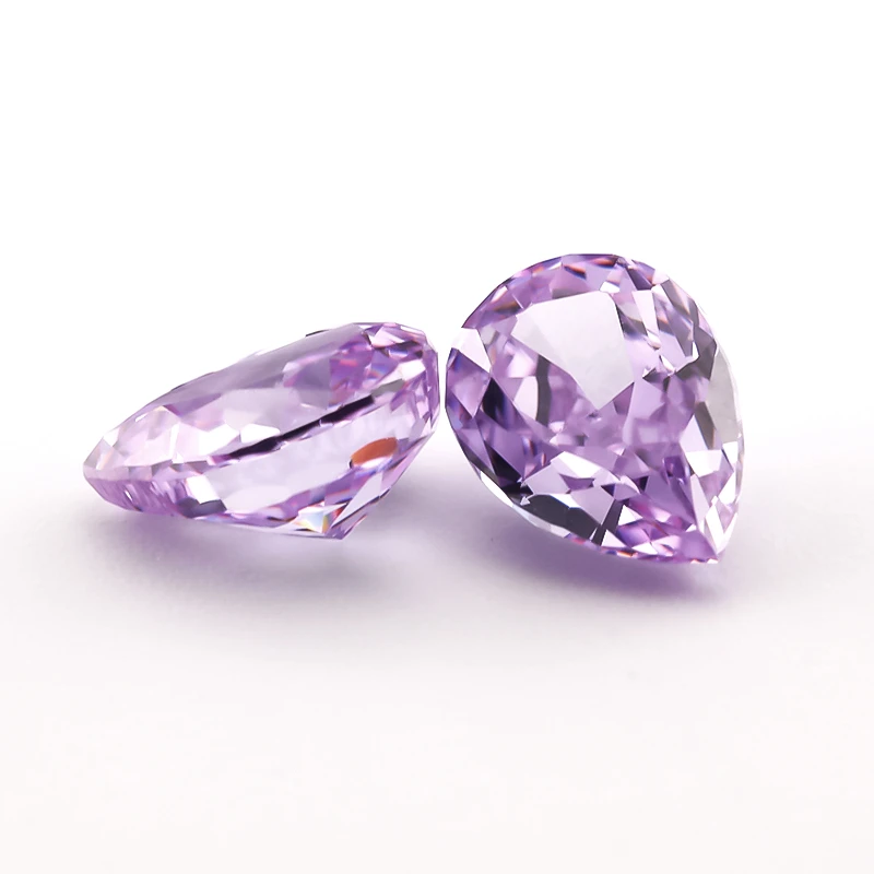 

JINGANGZUO 6x8mm 08#Light Purple Pear Crushed Ice Cut CZ Stone 5A Loose Cubic Zirconia Synthetic Gemstone For Jewelry Making