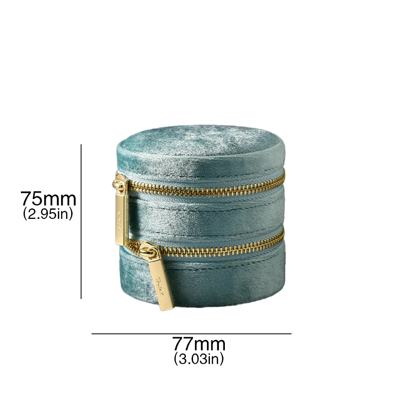 TAIMY Velvet Jewelry Ring Box Green Double Layer Jewelry Box Mini Portable Travel Storage Case Unique Gift Wholesale Packaging