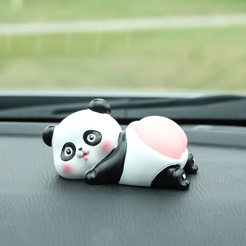 Creative Figurines Cartoon  Panda Pig Doll Center Console Decorative Accessories Cute Car Interior Ornaments
