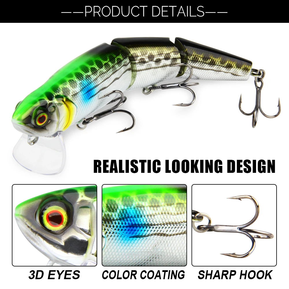 Spinpoler 21g Floating Swimbait Fishing Lures Jointed Section Minnow  Artificial Bait Bionic Swimming Bass Freshwater Saltwater