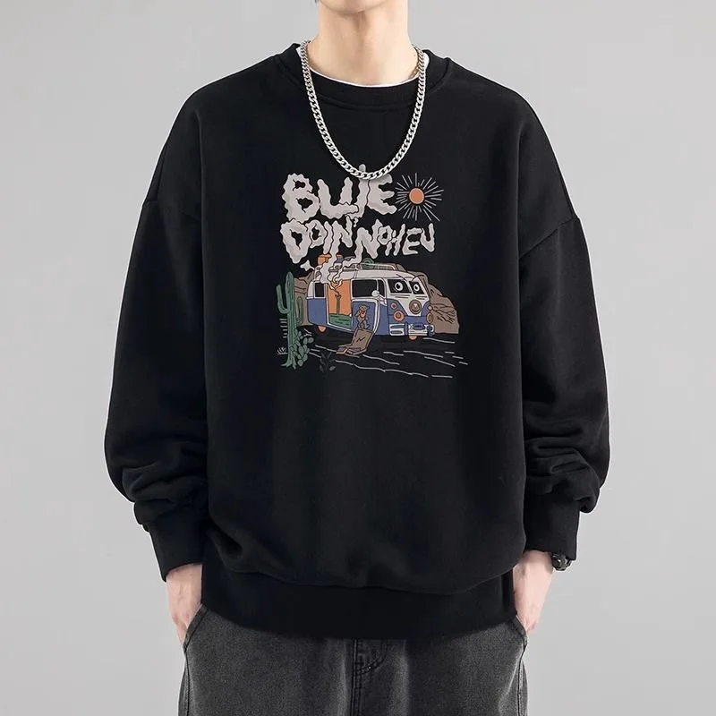 

Harajuku 2023 Set Head New Casual Round Neck Y2k Hoodie Men Lazy Trend Print Tide Autumn And Winter Youth Popular Loose Type Top