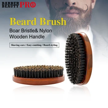 1 pz spazzola per barba in legno per capelli per uomo setola di cinghiale baffi spazzola da viaggio onde spazzola barba pettine da barba regali compleanno cura della barba