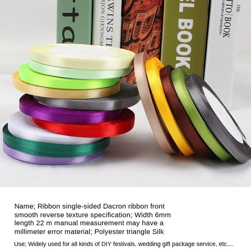 Satin Ribbons Ribbon Decoration Ribbon Supplies Wrapping Ribbon Satin Ribbon 1/4" (6mm) 22 Meters (25 Yards) Silk Satin Ribbon Wedding Party Home Christmas New Decoration Gift Wrapping Supplies Material