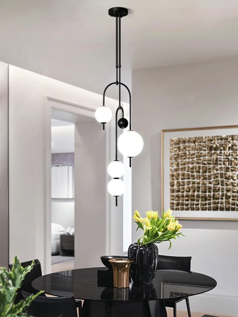 Description Picture 4 of itemNordic Glass Ball Chandelier Ceiling Suspension Pendant Lamp Hanging Light for Kitchen Island Living Dining Room