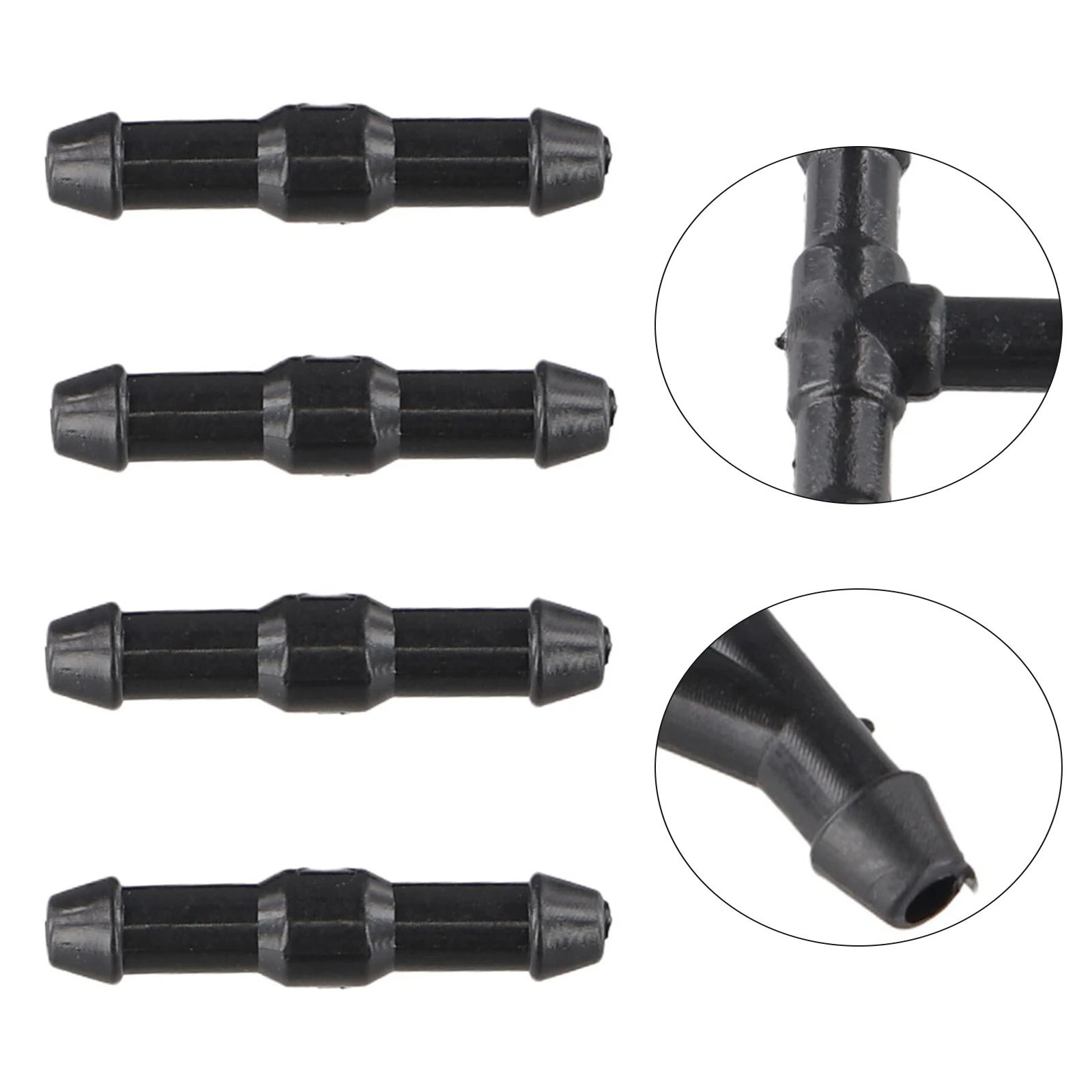 Splitter Hose Connector T/Y/I Type Tube Water Windshield 60pcs Adapter Black Fittings Joiner Pipe Plastic Pump