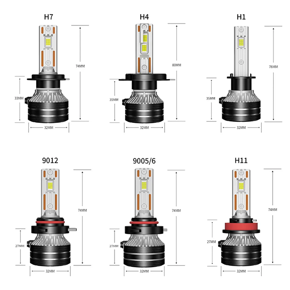 Zdatt h7 led homologadas bombilla de faro Led para coche, lámpara potente  H7, H4, Canbus, H8, H11, H1, HB3, 9005, HB4, 9006, 9012, Hir2, 6000K, 140W,  60000LM, 12V - AliExpress