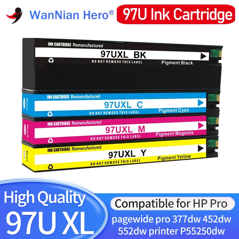 

97U 97UX 975A 973A 972A ink cartridge Compatible For HP 477dw/dn/s 577dw/z 352dw 377dw/dn ink 452dw/dn 552dw printer P55250dw