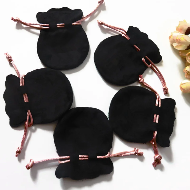 50Pcs High Quality  Charms Earrings Jewelry Packaging Bags Wedding Drawstring Velvet Pouches Gift Bag