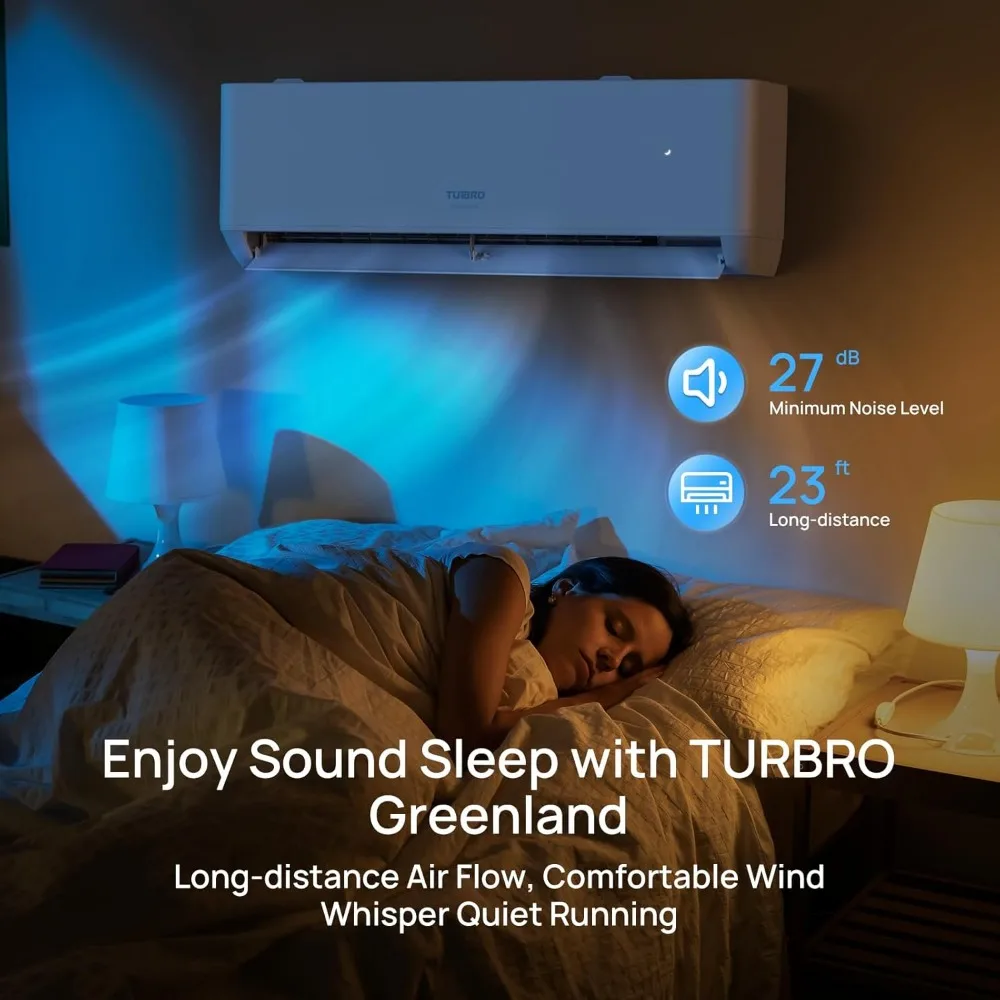 12,000 BTU Ductless Mini Split Inverter AC with Heat Pump, 23 SEER2, 230V, WiFi-Enabled, Cools up to 750 Sq.Ft, Energy Star 5