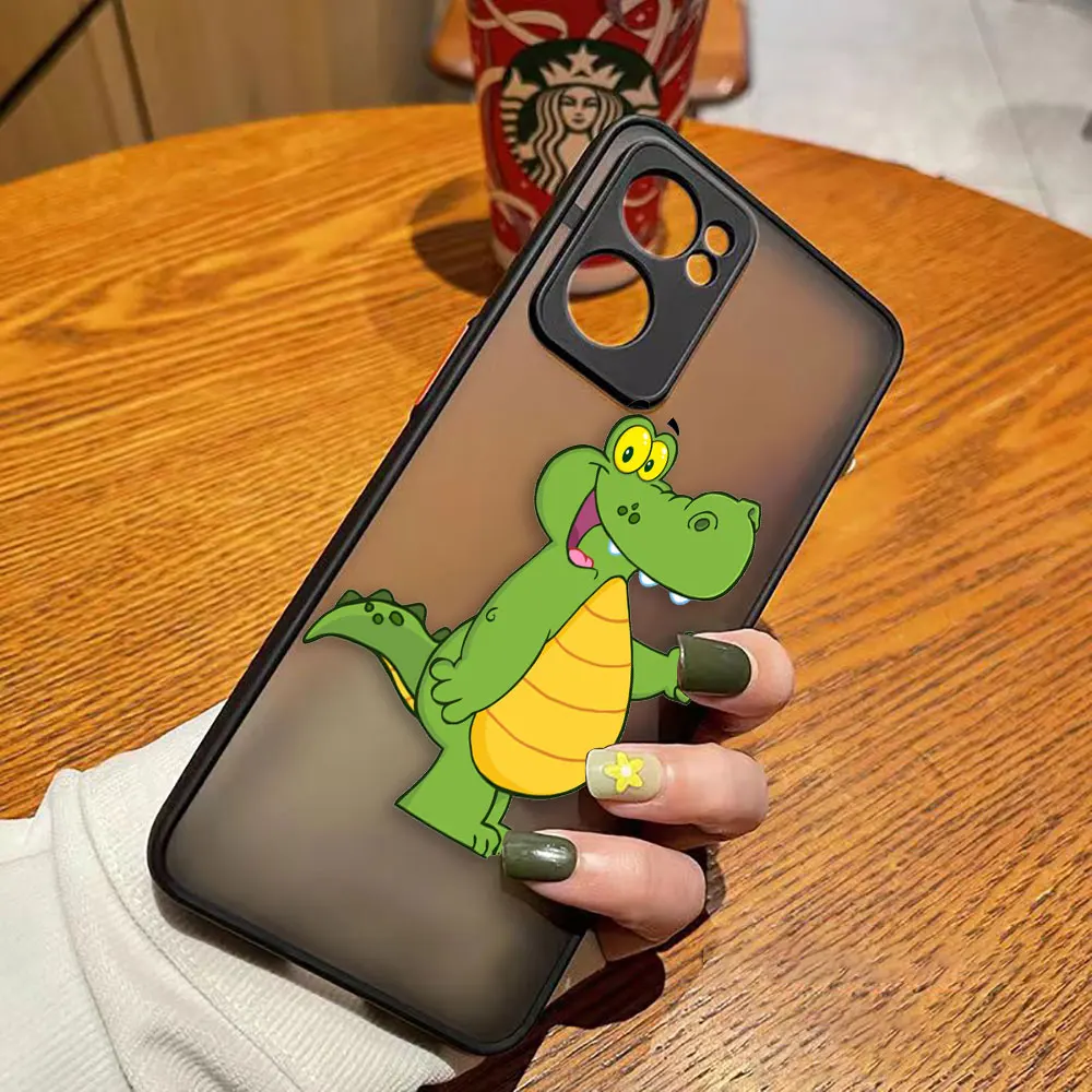 thumbnail image 1 of Funda de teléfono mate para OPPO RENO 8 8T 7Z 7 6Z 6 5 4 3 PRO PLUS 4G 5G Edge Funda Coque Capa Shell lindo dibujos animados cocodrilo, 1 of 5