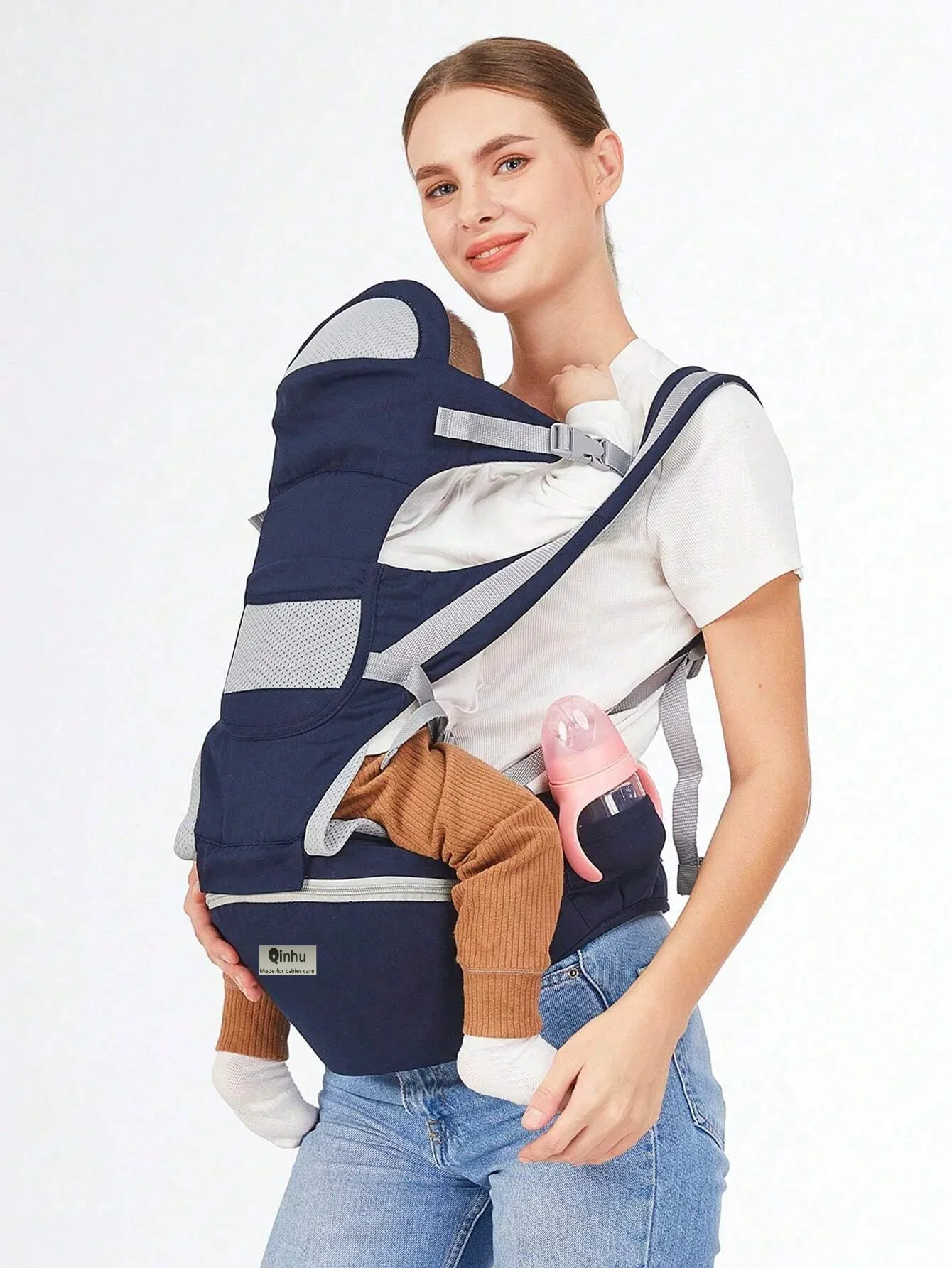 New Adjustable Ergonomic Baby Carrier With Hip Seat, Portable & Multifunctional, Suitable For Travel, Leisure And Daily Use 3