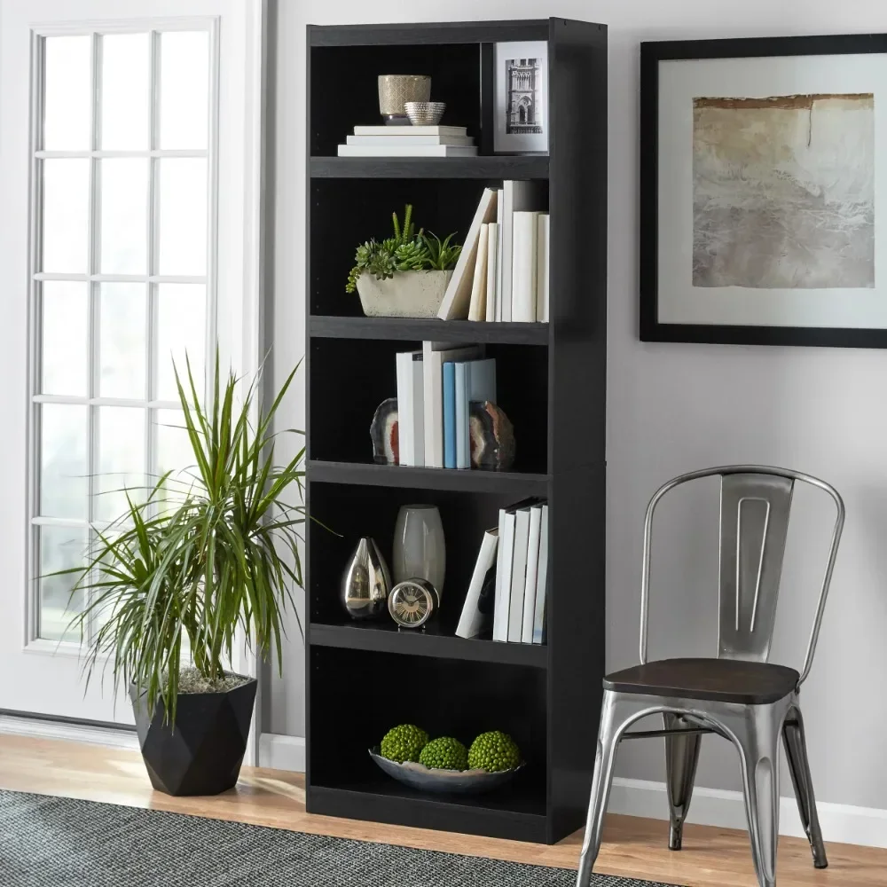 

Framed 5-Shelf Bookcase, True Black Oak