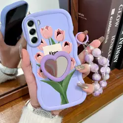 3 - Piece Happy Phone Case Set with Lanyard and Stand for Tecno Pova 7 5G (PURPLE)
