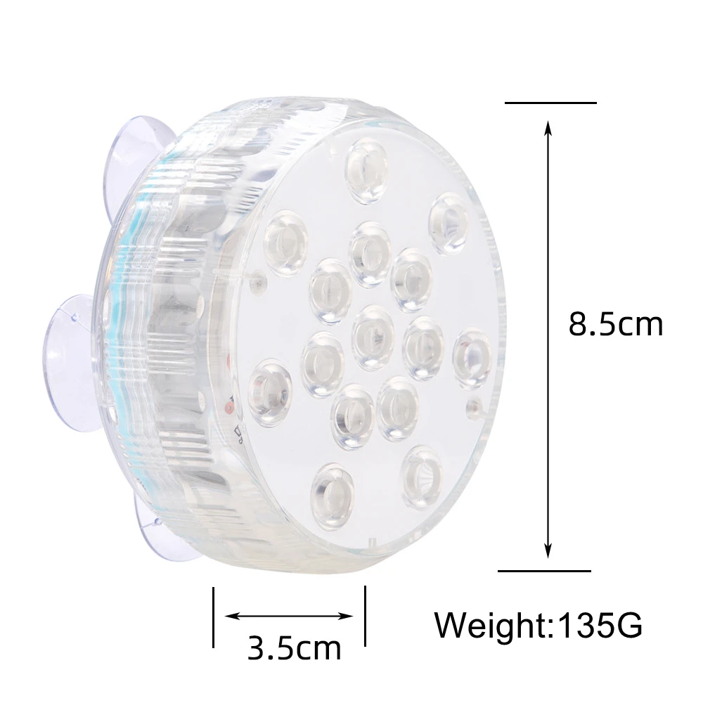 15 LED Underwater Swimming Pool Light with 5 Large Suction Cup RGB IP68 Pond Bathtub Garden Submersible Lamp with Remote Control underwater led lights