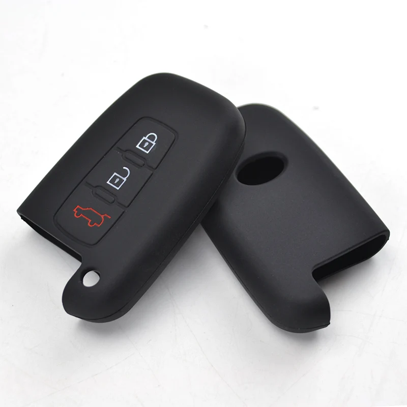 Silicone Key Case Fob Shell Cover For Kia Sorento Sportage For Hyundai I30 Veloster Ix35 Tucson 2010- 3 Buttons Skin Keyless key case key case cover