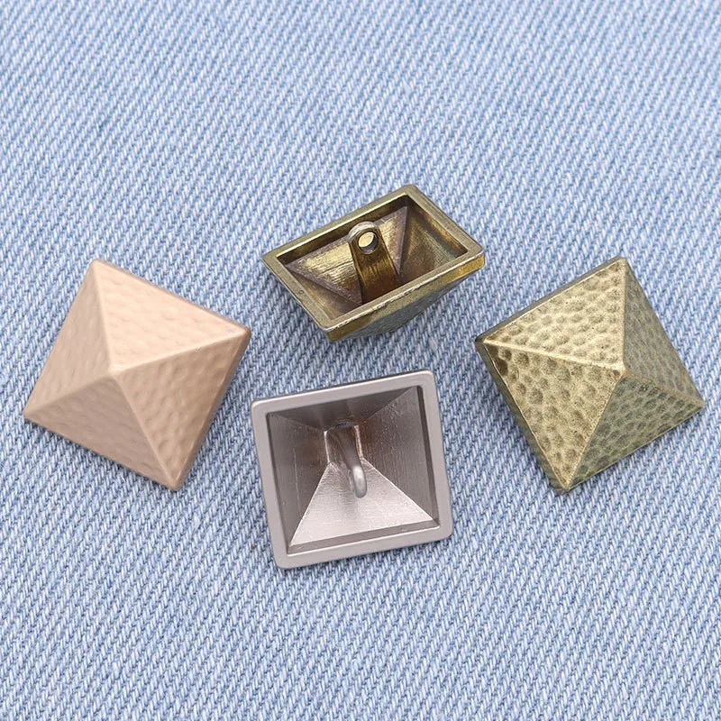10PCS Wholesale Square Metal Buttons High-grade Sweater Coat Fashion Clothing Vintage Buttons 3