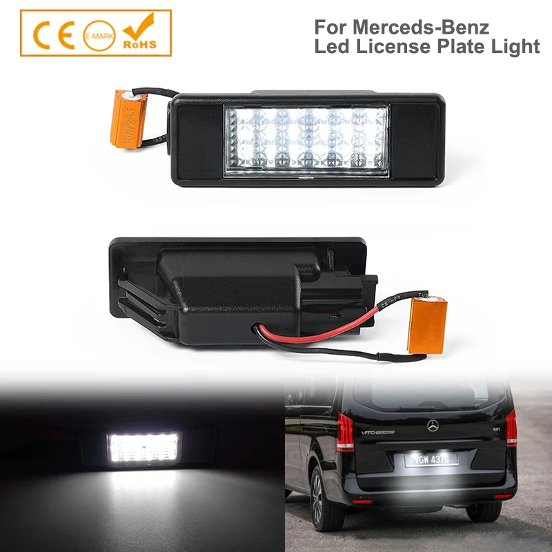 

2x 6000k LED Rear License Number Plate Light No Error for Mercedes-Benz Sprinter W906 Viano W639 Vito Car Accessory 9635678580