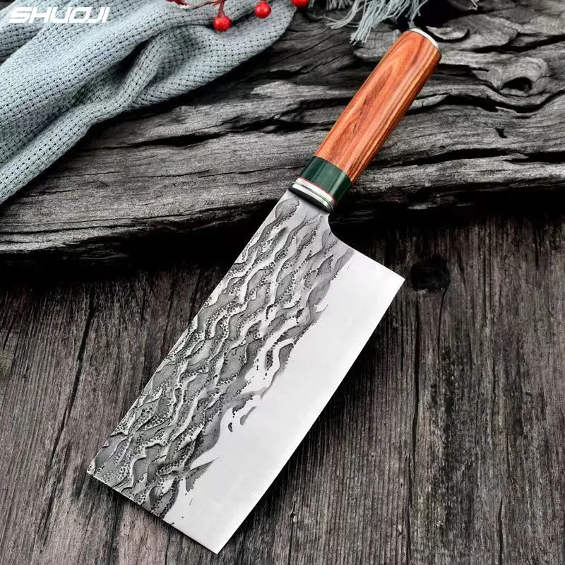 Cleaver Knife,Meat Cleaver, 6.5inch Chinese Kitchen Knife Stainless Steel  Knives 4Cr13 High Carbon Cleaver Durable Chef Slicing Chopping Knife Ultra