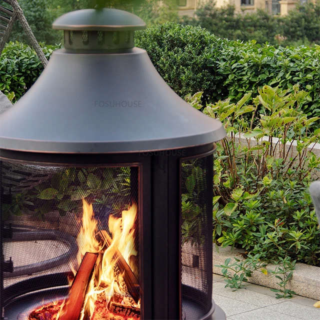 Északi Vas Tűz Pit A Szabadtéri Fűtés Háztartási Faszén Brazier Kreatív Egyszerű Kültéri Barbecue - Image 4
