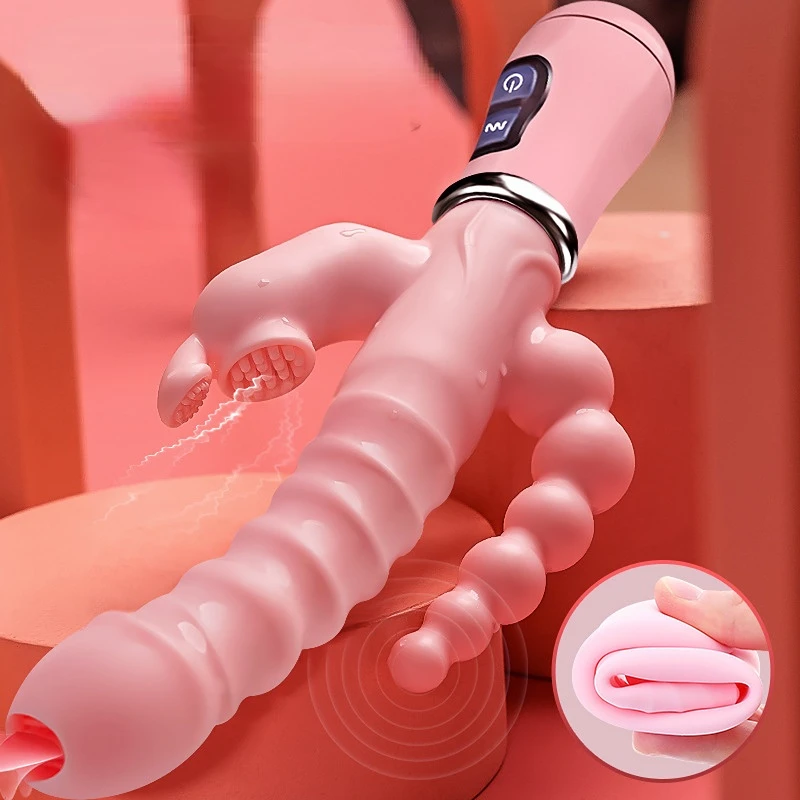 3-in-1 dildo-konijnenvibrator, waterdicht, USB-magnetisch, oplaadbaar, anaal-clitorisvibrator, seksspeeltjes voor vrouwen en koppels_voghion.com