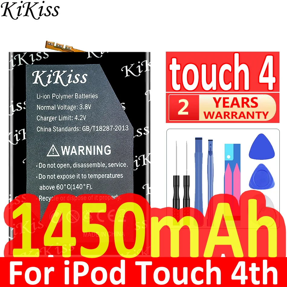 Batteria Kikiss Touch 4 Per Ipod Touch 4Th 4 4G 616-0553/Lis1458Appc/Nano 2 3 5/Gen 5Th 6Th 7Th 80Gb 120Gb/ Shuffle 3 3Th Mp3 Mp4