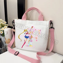 Chic Sailor Moon Crossbody Canvas Bag for Women - Cute Personalized Letter Handbag and Travel Pouch (MSN540)