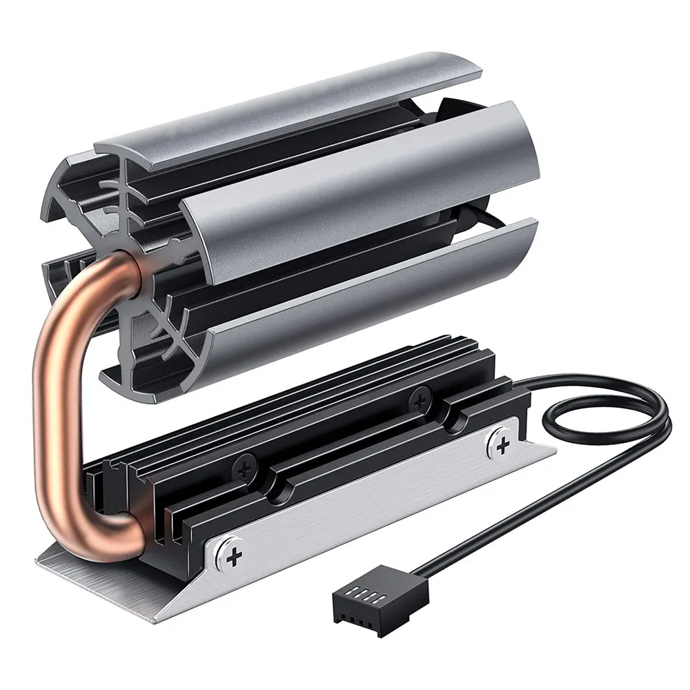 Ssd Foguete Dissipador de Calor Construído com Ajustável Pwm Ventilador Refrigeração Silicone Therma Almofadas Cooler para m2 Nvme 2280 Ssd M.2