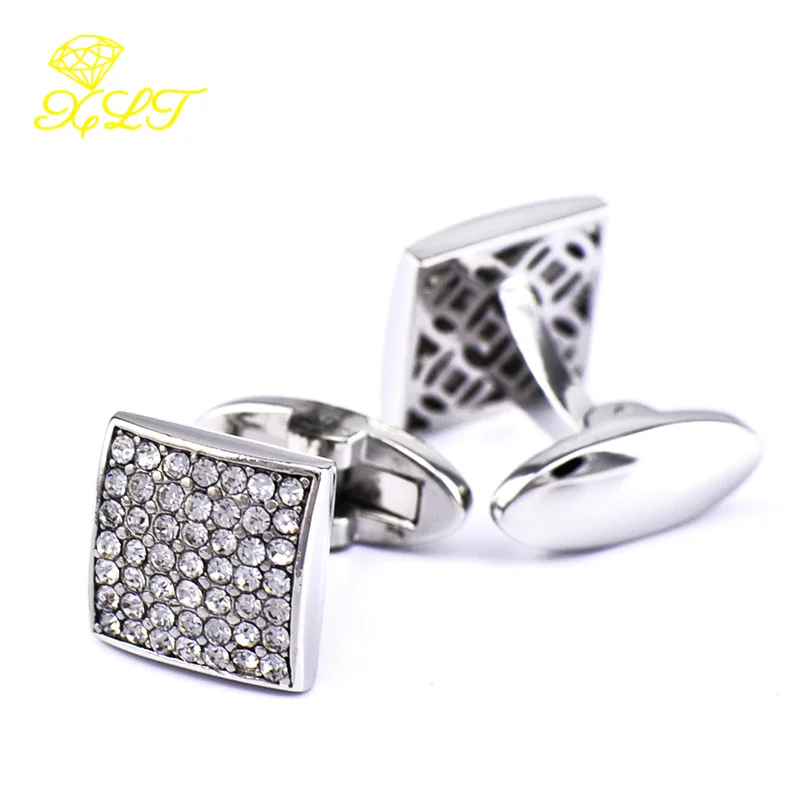 

98 Full Rhinestone Cufflinks White French Shirt Cuff Nails Jewelry Clothing Accessories Cufflinks For Mens Luxury Tie Clips