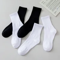 5 paires de chaussettes blanches en coton pour hommes, nouveau Style, douces et respirantes, longues, de sport, d'été et d'hiver, grande taille 4