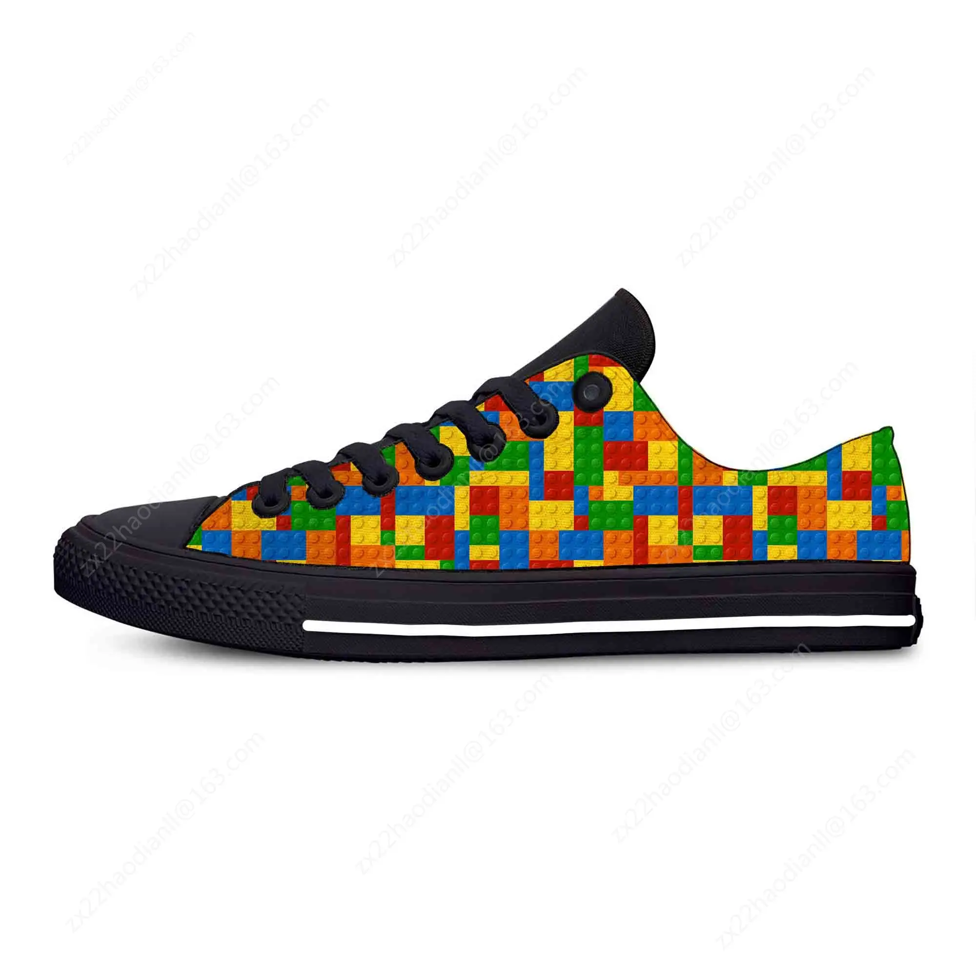 Building Toys Toy Block Bricks Low Top Sneakers Unisex Casual Shoes Canvas Running Shoes 3D Printed Breathable Lightweight shoe