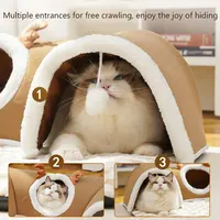 Bestseller Cat Bed, Autumn Winter Integrated Play & Sleep Tunnel Nest, Hide-and-Seek House for Cats, Multifunctional Pet Bed for 3