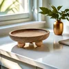 Elegant Wooden Tray Convenient Pedestal Stand Plate Multifunctional Key Jewelry Home Storage Food Dessert Display Trays Decor 1