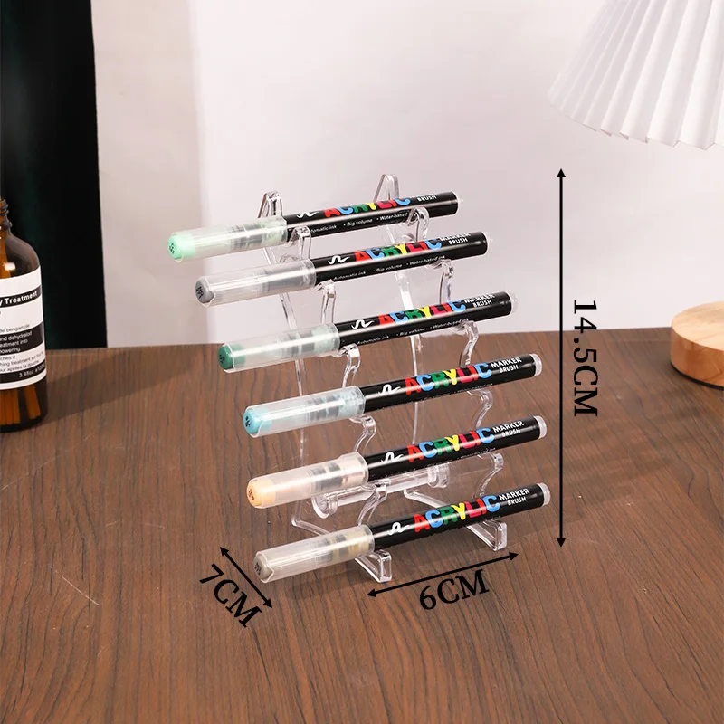 Kunststoff Transparent 6-Slot Bleistift Stift Löffel Schmuck Display Halter Ständer Rack – Detail 5