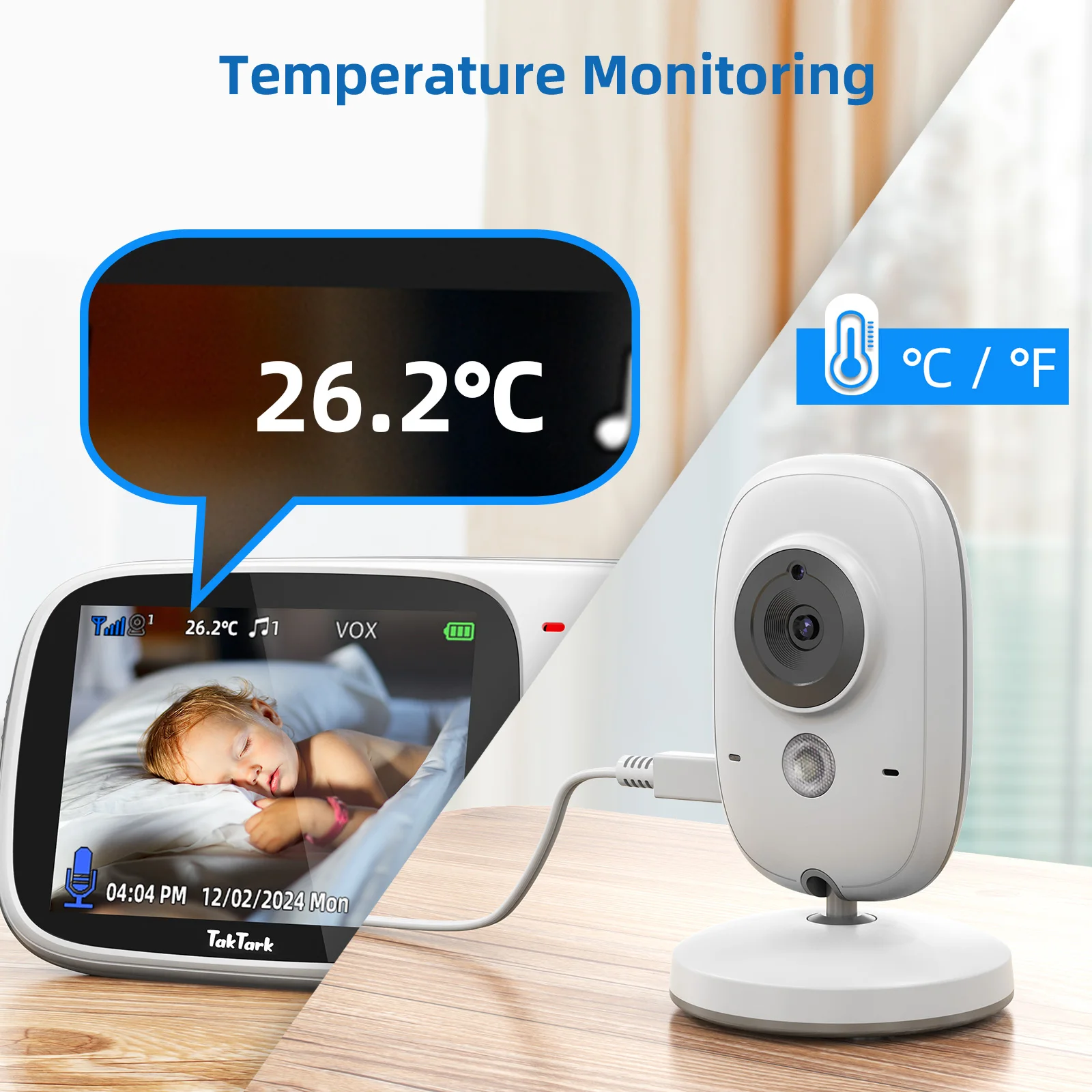 TakTark 3.2 Inch Wireless Video Baby Monitor Auto Night Vision Two-Way Intercom Temperature Monitoring Surveillance Camera Nanny 6 TakTark 3.2 Inch Wireless Video Baby Monitor Auto Night Vision Two-Way Intercom Temperature Monitoring Surveillance Camera Nanny 6