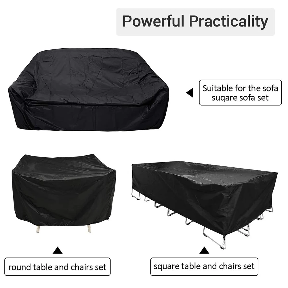 Small Sizes Waterproof Outdoor Garden Furniture Covers Rain Snow Chair Cover for Sofa Table Chair Patio Dust Proof Gray Black S 3