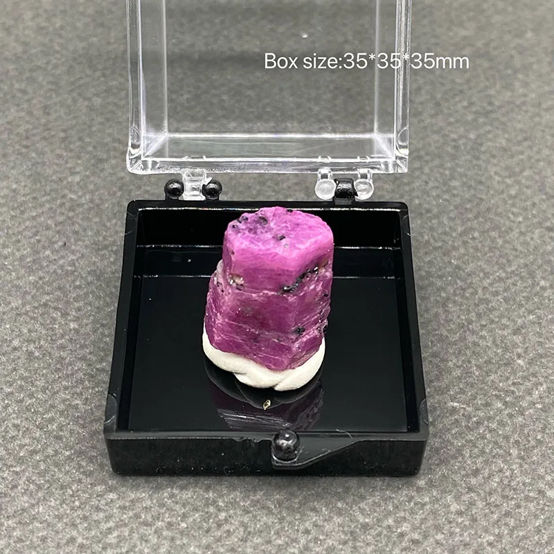 100%  Natural Myanmar ruby Mineral Specimens Stones and Crystals Healing Crystal   +Box size:35*35*35 mm