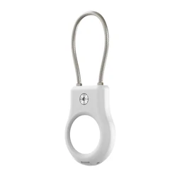 Universal 360° Protective Keychain Holder with Wire Cable (White)