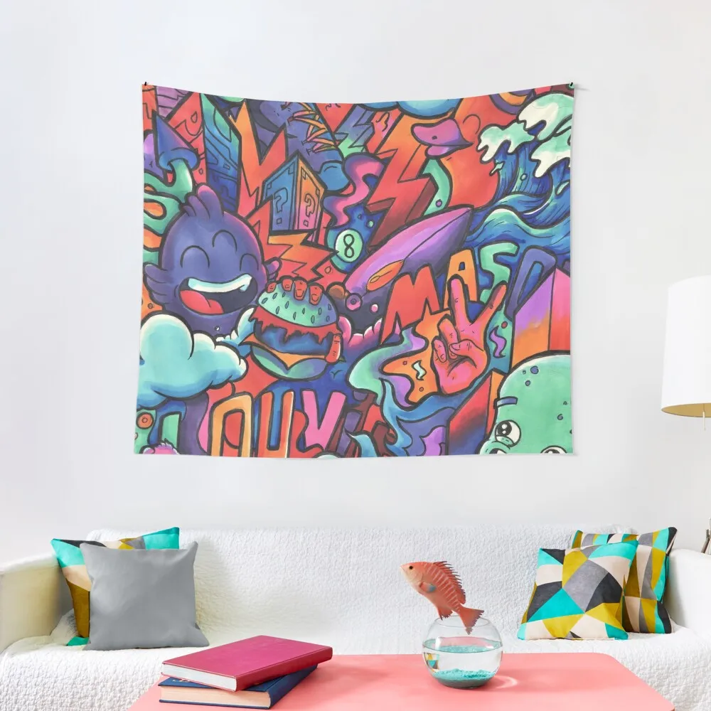 

L O U V I C // Copic Marker Doodle Tapestry Bedroom Decoration Things To Decorate The Room Tapestry
