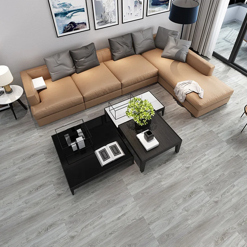 Wall Sticker Wall Stickers Self-adhesive Wood Grain Floor Wall Stickers PVC Wallpaper for Living Room Toilet Kitchen Home Floor Decor Waterproof Sticker