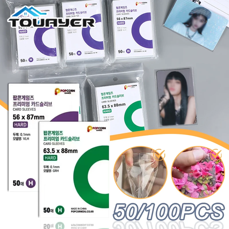 50/100Pcs Korea Card Sleeves Clear Acid Free-No CPP HARD 3 Inch Photocard Film Album Binder Original Photo Card Flat Card Holder