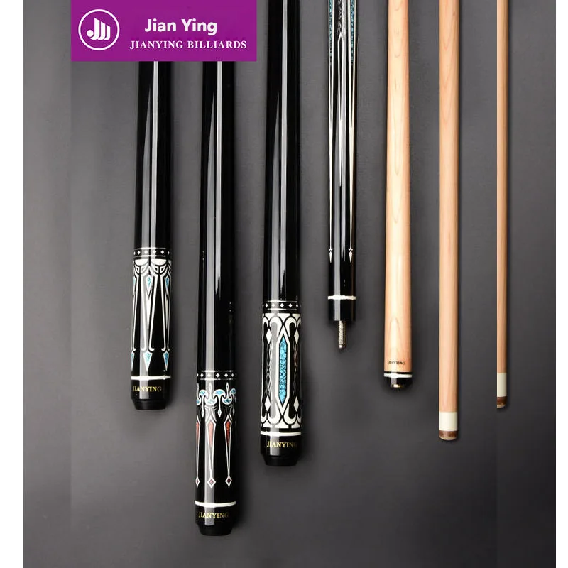 

New Arrival JIANYING Pool Cue Stick 1/2 Split 12.5MM Tip Size Maple Wood Shaft With Pool Cue Case Set