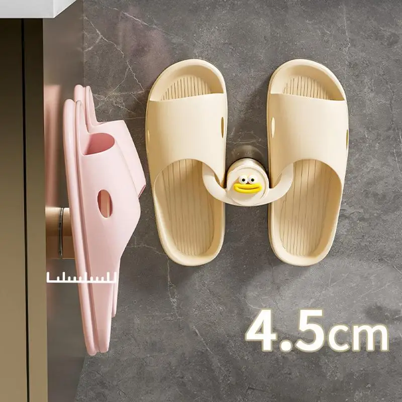 Bathroom Slippers Hanger Wall-Mounted Cartoon Sausage Mouth Shoe Storage Hook Space-Saving Door Organizer Toilet Drainage Rack