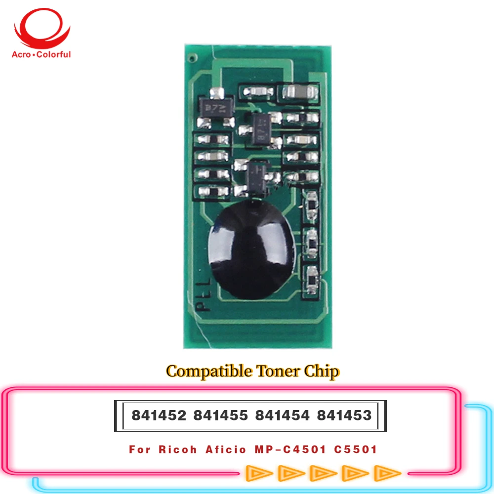 

25.5K 18K Compatible 841452 841455 841454 841453 Toner Chip For Ricoh Aficio MP-C4501 C5501 Printer