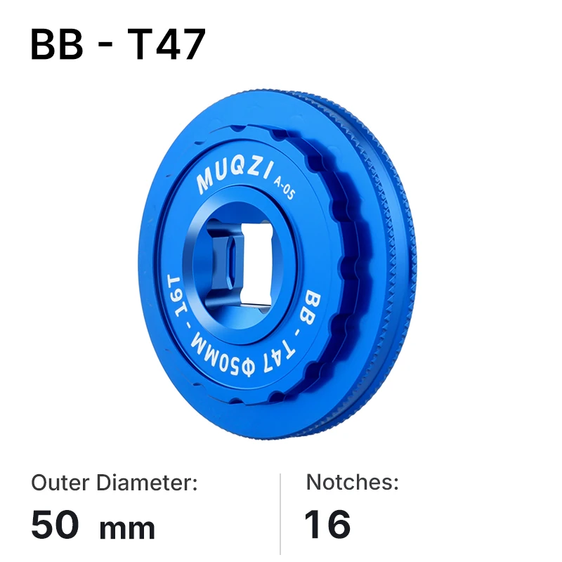 Advanced Bicycle Bottom Bracket Installation & Removal Tool - 12/16-Notch, 49-53mm Adjustable Range