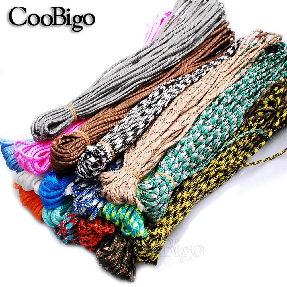 3/100m 4mm Mixed Color Parachute Cord Lanyard Rope 7 Strand Shoelaces Cordon for Paracord Bracelet DIY Craft Accessories