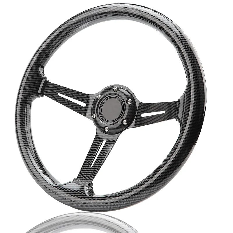 

High Quality 14inch 350mm Tuning Sports Racing Drift steering wheel ND Logo Imitation carbon fiber steering wheel