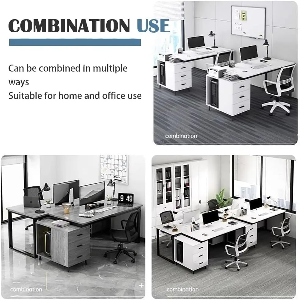 مكتب تنفيذي مع خزانة تخزين 120x60 سم