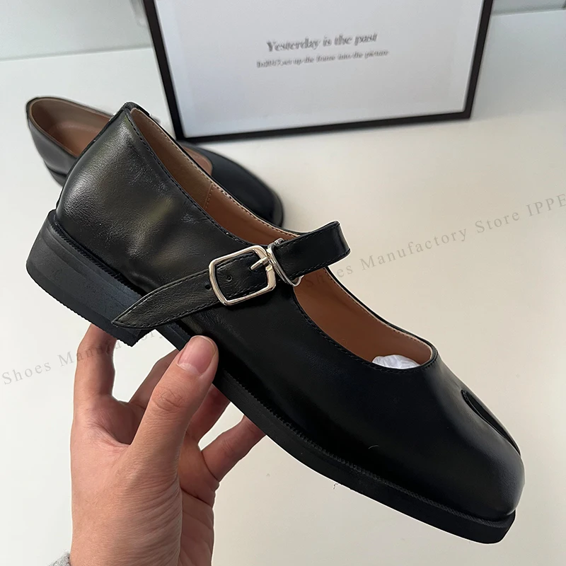 IPPEUM Mary Janes Tabis Split Toe Tabi Footwear Shoes Black Plus Size 35-44